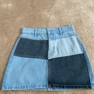 multi color jean skirt